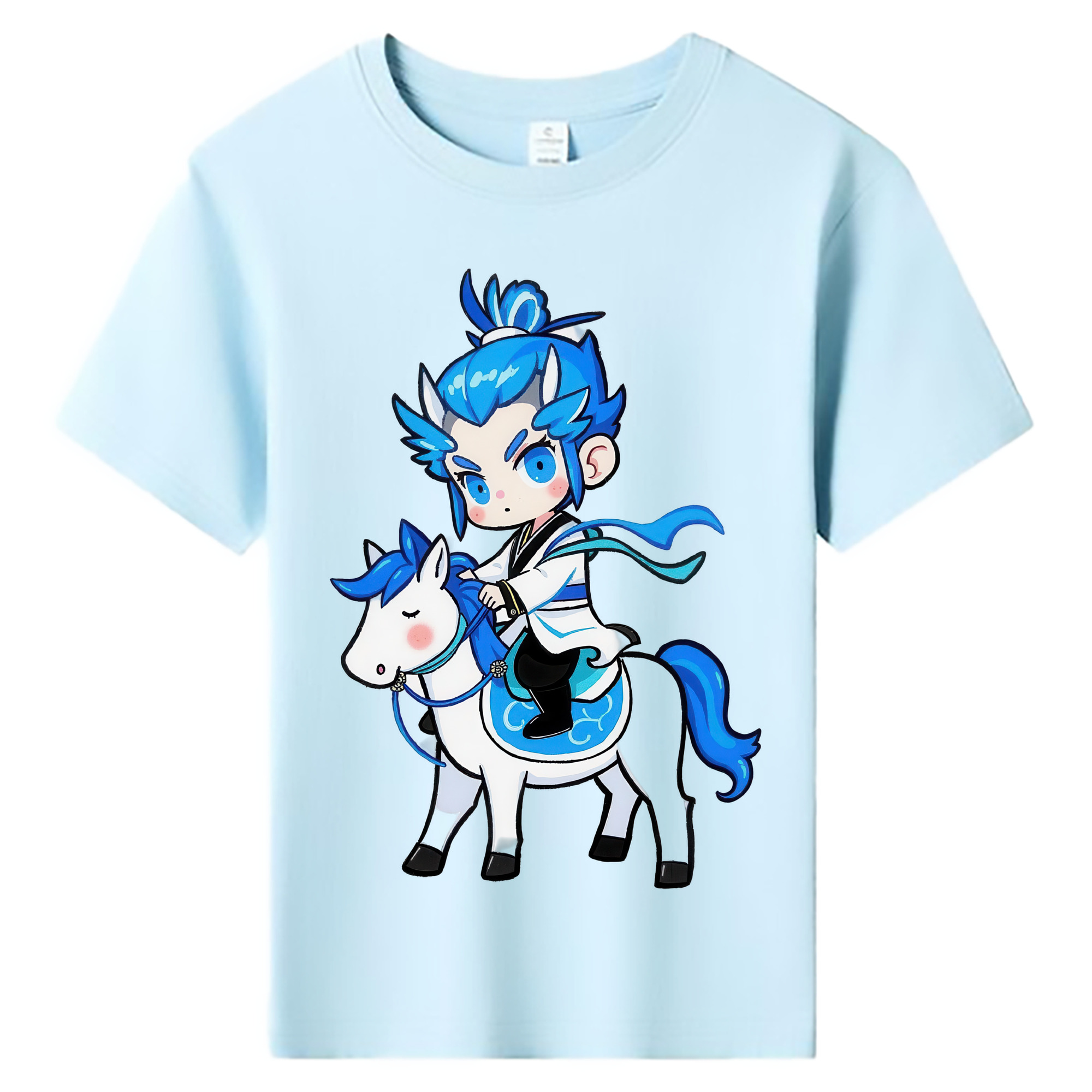 （画像用） Ne Zha 2 ナタ 魔童の大暴れ 綿100％キッズTシャツ（フロントプリント）